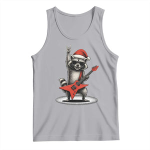 Funny Raccoon Rock Music Christmas Tank Top TS14 Athletic Heather Print Your Wear
