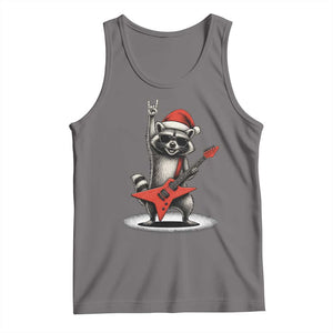 Funny Raccoon Rock Music Christmas Tank Top TS14 Deep Heather Print Your Wear