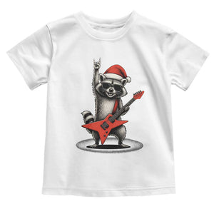Funny Raccoon Rock Music Christmas Toddler T Shirt TS14 White Print Your Wear