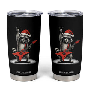 Funny Raccoon Rock Music Christmas Tumbler Cup TS14 Black Print Your Wear