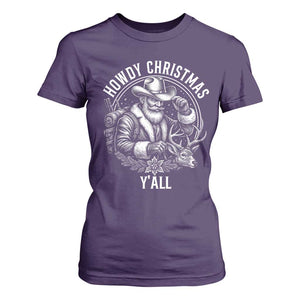 Cowboy Santa Claus T Shirt For Women Howdy Christmas Y'all Western Country TS14 Purple Print Your Wear