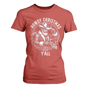 Cowboy Santa Claus T Shirt For Women Howdy Christmas Y'all Western Country TS14 Red Print Your Wear