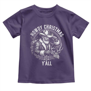 Cowboy Santa Claus Toddler T Shirt Howdy Christmas Y'all Western Country TS14 Purple Print Your Wear