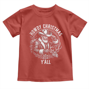 Cowboy Santa Claus Toddler T Shirt Howdy Christmas Y'all Western Country TS14 Red Print Your Wear