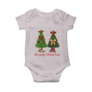 Howdy Christmas Baby Onesie Cowboy Western Country Xmas TS14 Ice Gray Print Your Wear