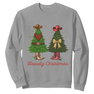 Howdy Christmas Sweatshirt Cowboy Western Country Xmas TS14 Sport Gray Print Your Wear