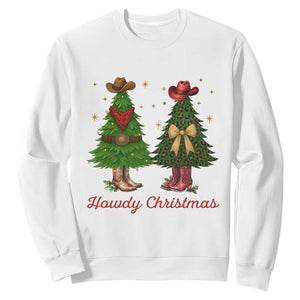 Howdy Christmas Sweatshirt Cowboy Western Country Xmas TS14 White Print Your Wear