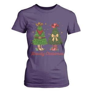 Howdy Christmas T Shirt For Women Cowboy Western Country Xmas TS14 Purple Print Your Wear