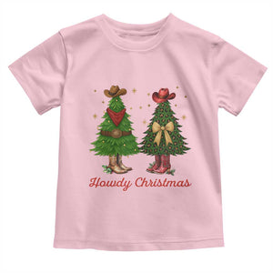 Howdy Christmas Toddler T Shirt Cowboy Western Country Xmas TS14 Light Pink Print Your Wear
