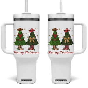 Howdy Christmas Tumbler With Handle Cowboy Western Country Xmas TS14 One Size: 40 oz White Print Your Wear
