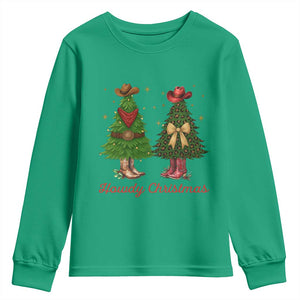 Howdy Christmas Youth Sweatshirt Cowboy Western Country Xmas TS14 Irish Green Print Your Wear