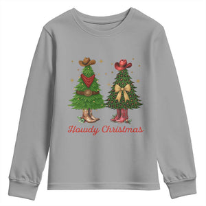 Howdy Christmas Youth Sweatshirt Cowboy Western Country Xmas TS14 Sport Gray Print Your Wear