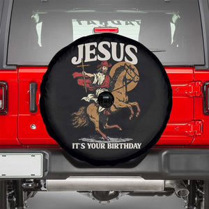 Funny Cowboy Jesus Christmas Spare Tire Cover It Is Your Birthday TS14 Black Print Your Wear