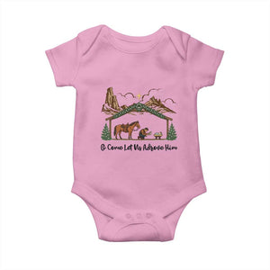 Nativity Scene Christmas Baby Onesie Cowboy Bible Scripture Verse Western TS14 Light Pink Print Your Wear
