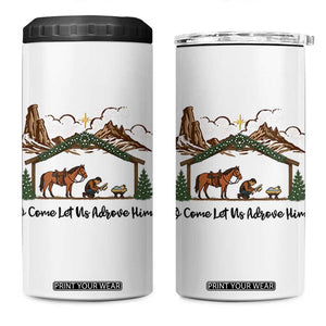 Nativity Scene Christmas 4 in 1 Can Cooler Tumbler Cowboy Bible Scripture Verse Western TS14 One Size: 16 oz White Print Your Wear