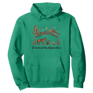 Nativity Scene Christmas Hoodie Cowboy Bible Scripture Verse Western TS14 Irish Green Print Your Wear