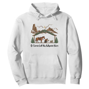 Nativity Scene Christmas Hoodie Cowboy Bible Scripture Verse Western TS14 White Print Your Wear