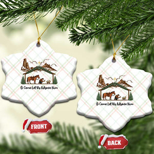 Nativity Scene Christmas Ceramic Ornament Cowboy Bible Scripture Verse Western TS14 Print Your Wear