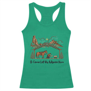 Nativity Scene Christmas Racerback Tank Top Cowboy Bible Scripture Verse Western TS14 Irish Green Print Your Wear
