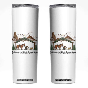 Nativity Scene Christmas Skinny Tumbler Cowboy Bible Scripture Verse Western TS14 White Print Your Wear