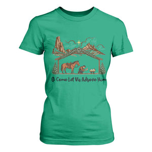 Nativity Scene Christmas T Shirt For Women Cowboy Bible Scripture Verse Western TS14 Irish Green Print Your Wear