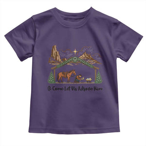 Nativity Scene Christmas Toddler T Shirt Cowboy Bible Scripture Verse Western TS14 Purple Print Your Wear