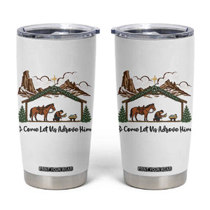 Nativity Scene Christmas Tumbler Cup Cowboy Bible Scripture Verse Western TS14 White Print Your Wear