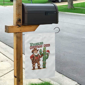 Funny Santa Cowboy Garden Flag Wrangling Christmas Cheer TS14 Print Your Wear