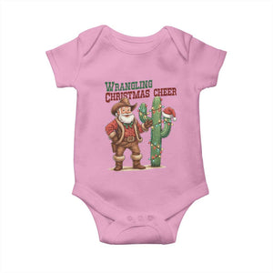 Funny Santa Cowboy Baby Onesie Wrangling Christmas Cheer TS14 Light Pink Print Your Wear