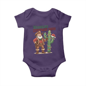 Funny Santa Cowboy Baby Onesie Wrangling Christmas Cheer TS14 Purple Print Your Wear