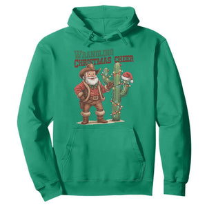 Funny Santa Cowboy Hoodie Wrangling Christmas Cheer TS14 Irish Green Print Your Wear