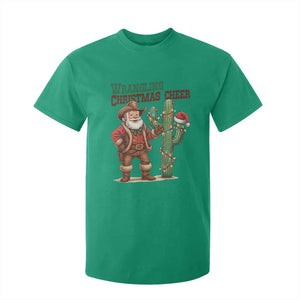 Funny Santa Cowboy T Shirt For Kid Wrangling Christmas Cheer TS14 Irish Green Print Your Wear