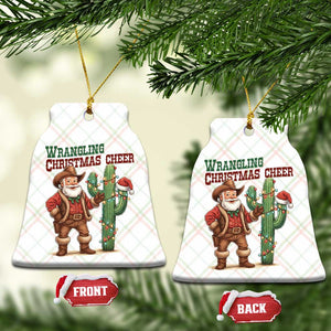 Funny Santa Cowboy Ceramic Ornament Wrangling Christmas Cheer TS14 Print Your Wear