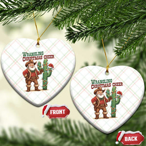 Funny Santa Cowboy Ceramic Ornament Wrangling Christmas Cheer TS14 Print Your Wear