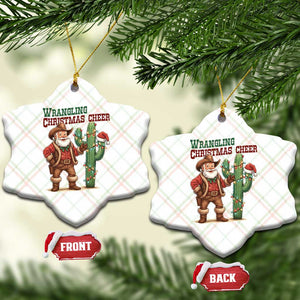 Funny Santa Cowboy Ceramic Ornament Wrangling Christmas Cheer TS14 Print Your Wear