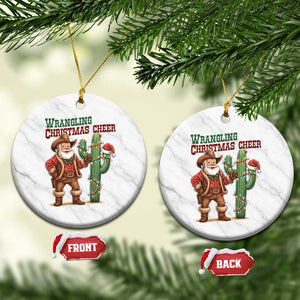 Funny Santa Cowboy Ceramic Ornament Wrangling Christmas Cheer TS14 1pc White Marble Print Your Wear
