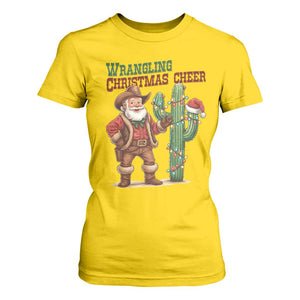 Funny Santa Cowboy T Shirt For Women Wrangling Christmas Cheer TS14 Daisy Print Your Wear