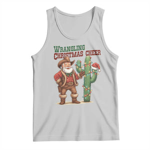 Funny Santa Cowboy Tank Top Wrangling Christmas Cheer TS14 Ash Print Your Wear