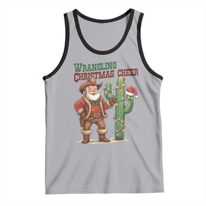 Funny Santa Cowboy Tank Top Wrangling Christmas Cheer TS14 Athletic Heather Black Print Your Wear