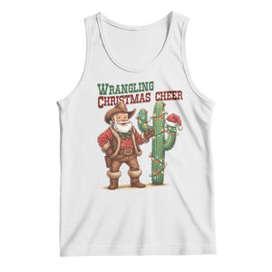 Funny Santa Cowboy Tank Top Wrangling Christmas Cheer TS14 White Print Your Wear