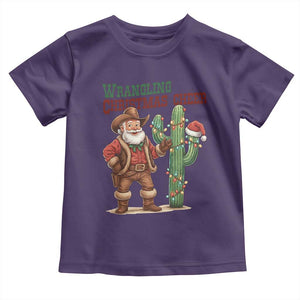 Funny Santa Cowboy Toddler T Shirt Wrangling Christmas Cheer TS14 Purple Print Your Wear