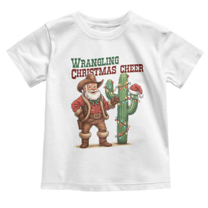 Funny Santa Cowboy Toddler T Shirt Wrangling Christmas Cheer TS14 White Print Your Wear