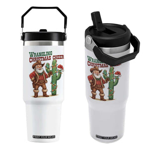 Funny Santa Cowboy Flip Straw Tumbler Wrangling Christmas Cheer TS14 One Size: 30 oz White Print Your Wear
