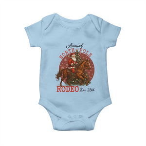 Cowboy Santa Christmas Baby Onesie Annual North Pole Rodeo Dec 25th TS14 Light Blue Print Your Wear