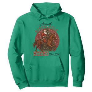 Cowboy Santa Christmas Hoodie Annual North Pole Rodeo Dec 25th TS14 Irish Green Print Your Wear