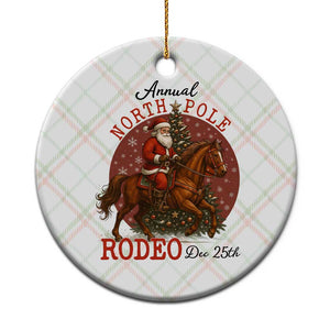 Cowboy Santa Christmas Ceramic Ornament Annual North Pole Rodeo Dec 25th TS14 1pc Christmas Plaid Print Your Wear