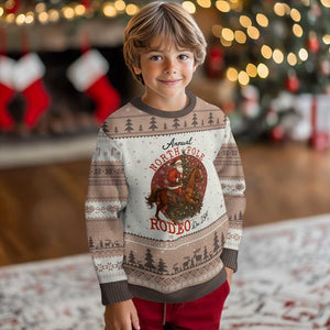 Cowboy Santa Xmas Ugly Christmas Sweater Annual North Pole Rodeo Dec 25th TS14 Mocha Mousse Print Your Wear