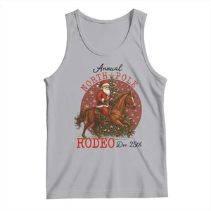 Cowboy Santa Christmas Tank Top Annual North Pole Rodeo Dec 25th TS14 Athletic Heather Print Your Wear