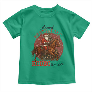 Cowboy Santa Christmas Toddler T Shirt Annual North Pole Rodeo Dec 25th TS14 Irish Green Print Your Wear