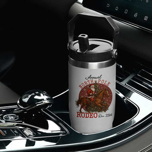 Cowboy Santa Christmas Flip Straw Tumbler Annual North Pole Rodeo Dec 25th TS14 Print Your Wear